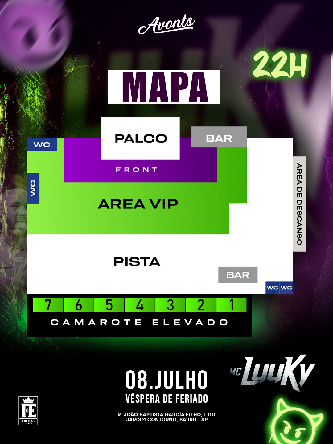 Mapa do evento MC LUUKY